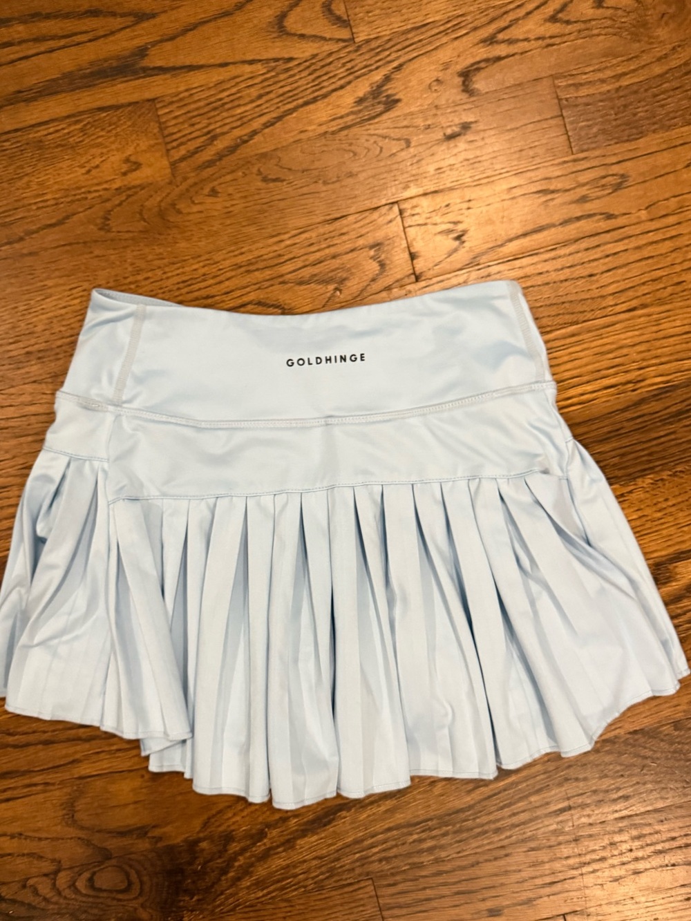 Goldhinge Light Blue Pleated Mini Skirt